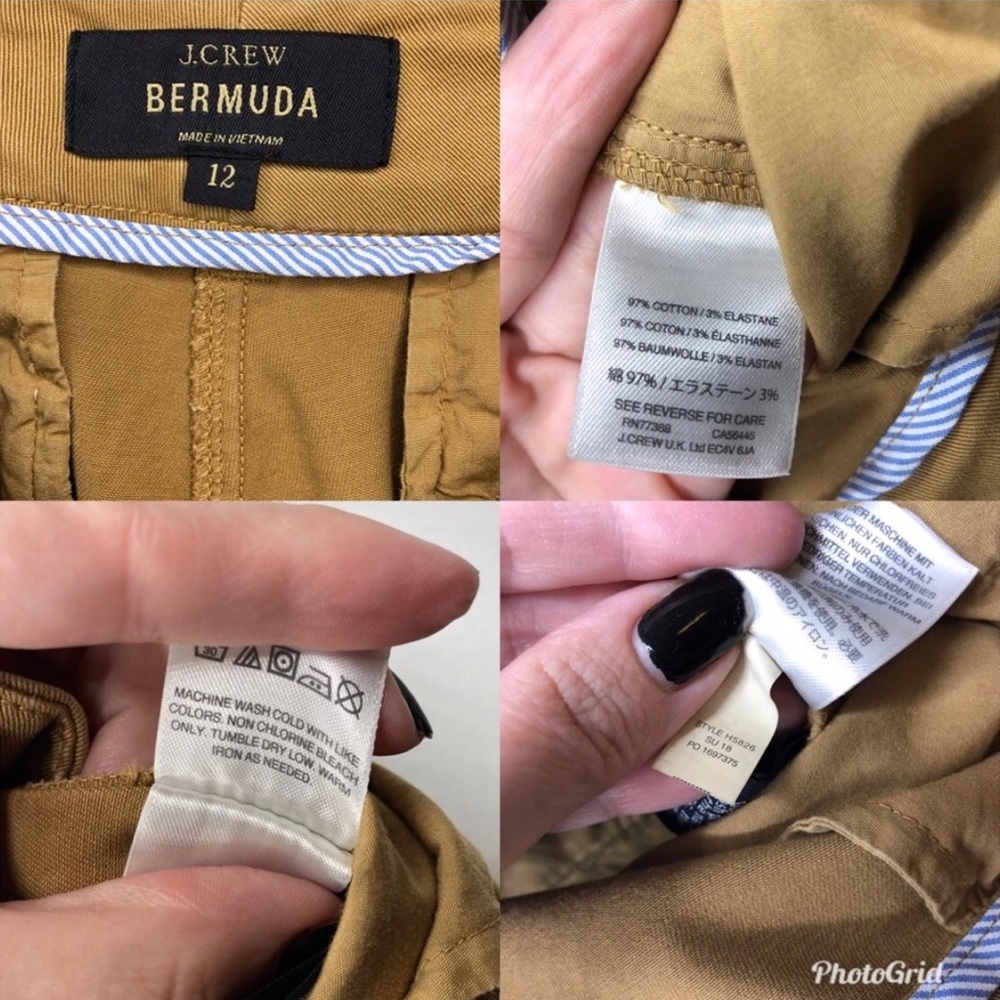 J Crew Bermuda Stretch Chino Shorts 10” Khaki 12 - Picture 8 of 8